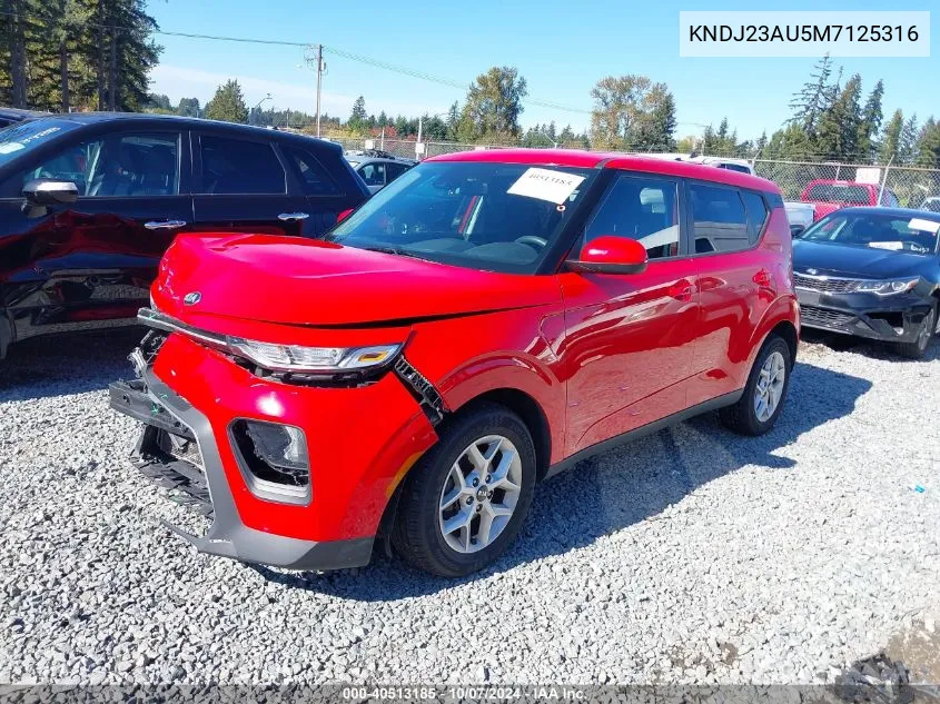 2021 Kia Soul S VIN: KNDJ23AU5M7125316 Lot: 40513185