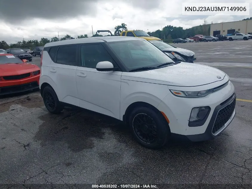 2021 Kia Soul Lx VIN: KNDJ23AU3M7149906 Lot: 40535202