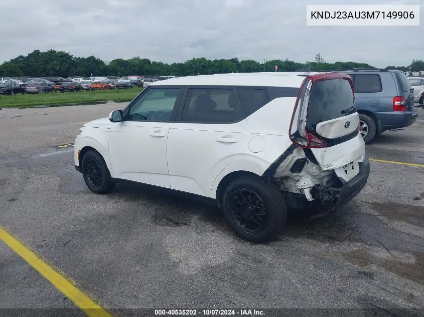 2021 Kia Soul Lx VIN: KNDJ23AU3M7149906 Lot: 40535202