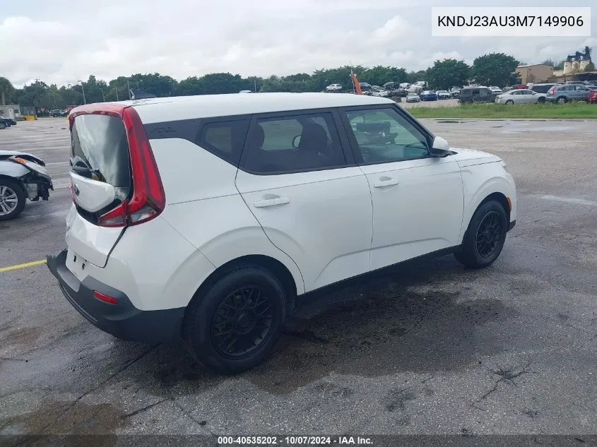 2021 Kia Soul Lx VIN: KNDJ23AU3M7149906 Lot: 40535202