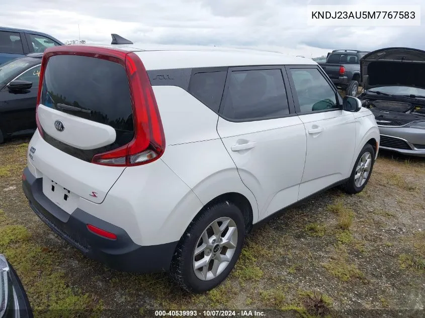 2021 Kia Soul Lx/X Line/S VIN: KNDJ23AU5M7767583 Lot: 40539993