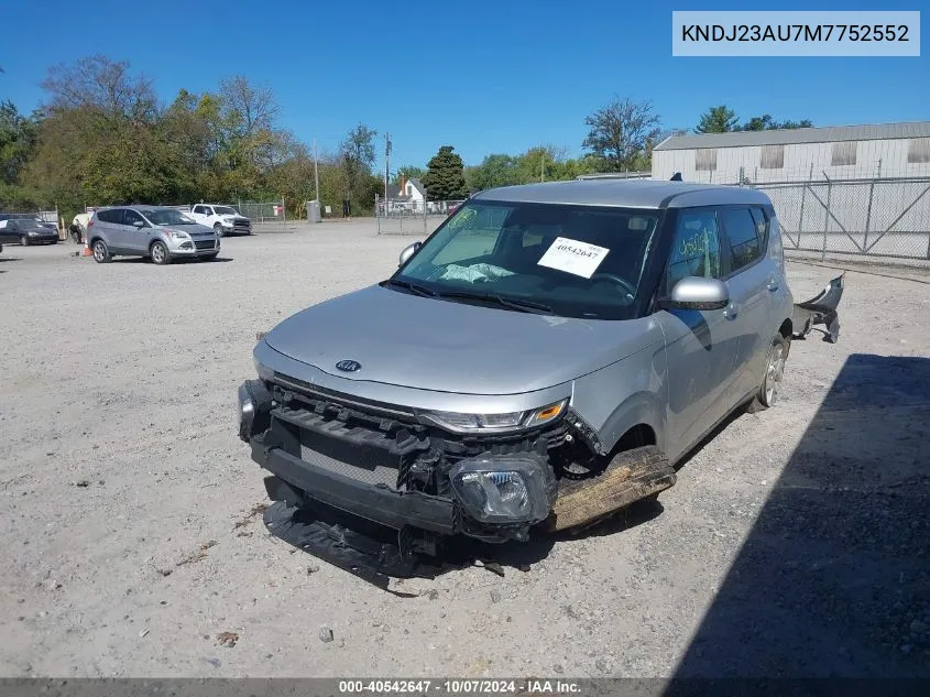 2021 Kia Soul S VIN: KNDJ23AU7M7752552 Lot: 40542647