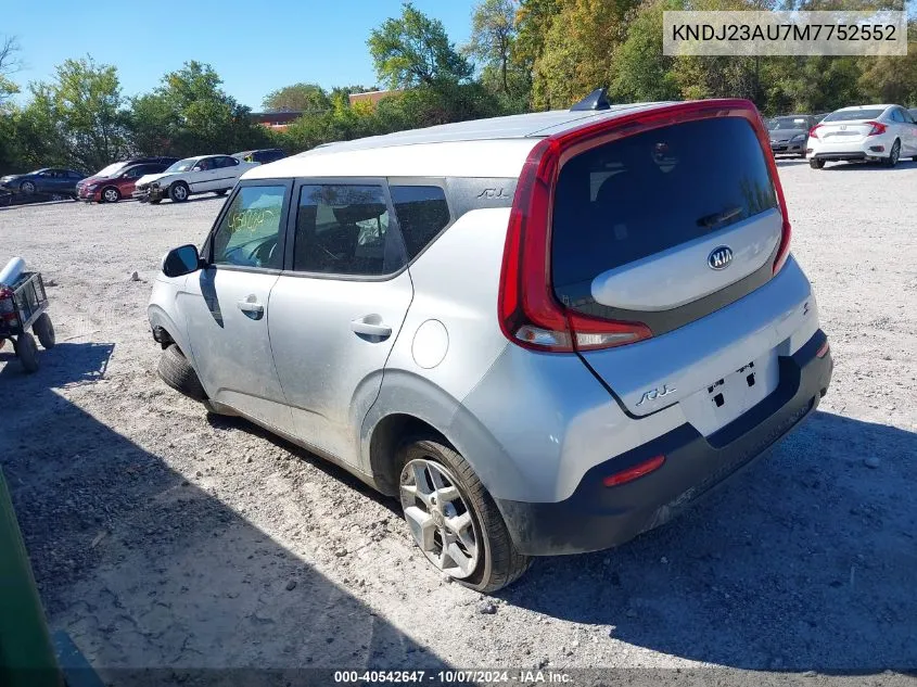 2021 Kia Soul S VIN: KNDJ23AU7M7752552 Lot: 40542647