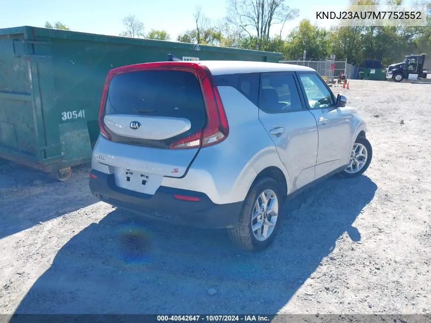 2021 Kia Soul S VIN: KNDJ23AU7M7752552 Lot: 40542647