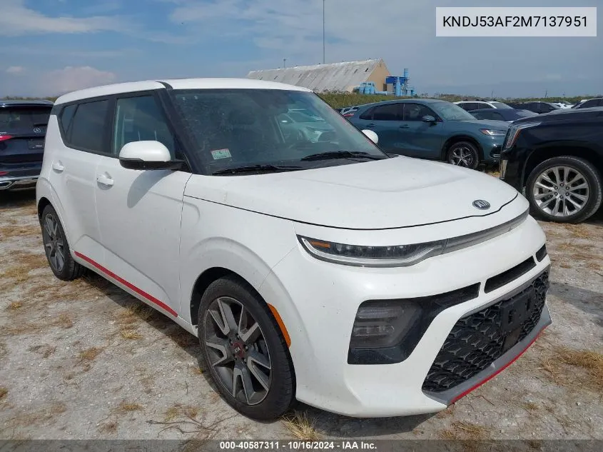 2021 Kia Soul Turbo VIN: KNDJ53AF2M7137951 Lot: 40587311