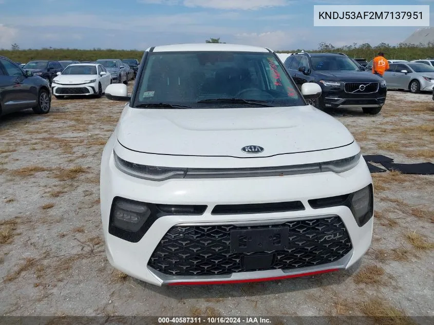 2021 Kia Soul Turbo VIN: KNDJ53AF2M7137951 Lot: 40587311