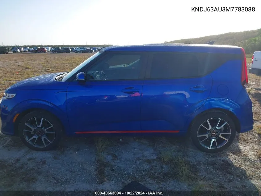 2021 Kia Soul Gt-Line VIN: KNDJ63AU3M7783088 Lot: 40663694