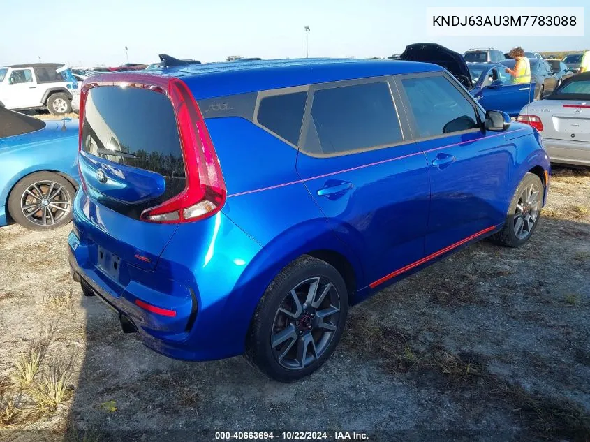 2021 Kia Soul Gt-Line VIN: KNDJ63AU3M7783088 Lot: 40663694