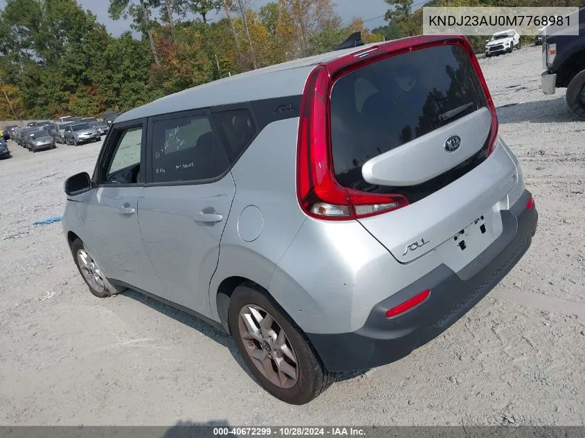 2021 Kia Soul S VIN: KNDJ23AU0M7768981 Lot: 40672299