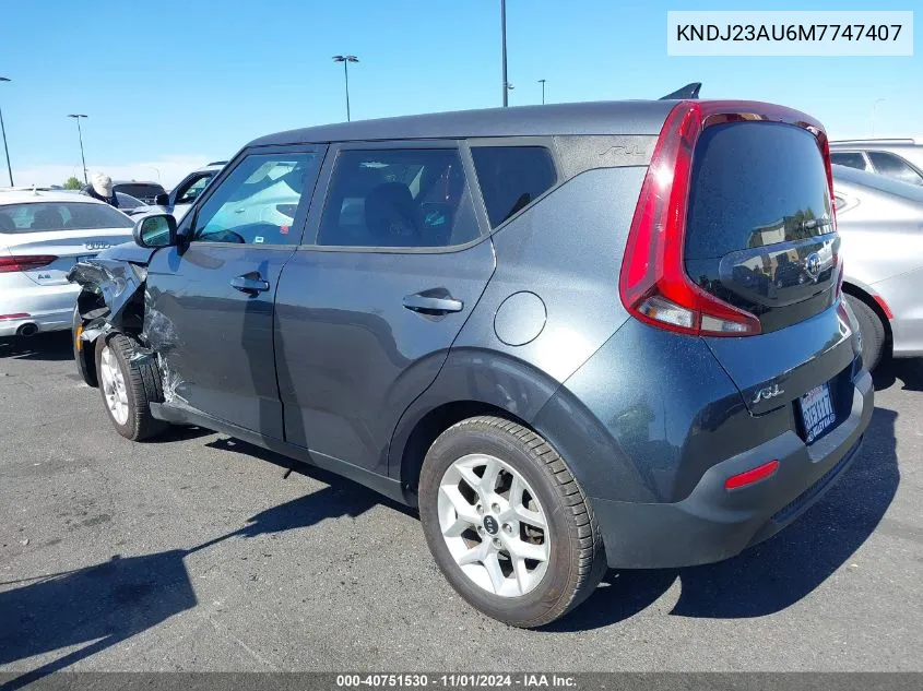 2021 Kia Soul S VIN: KNDJ23AU6M7747407 Lot: 40751530