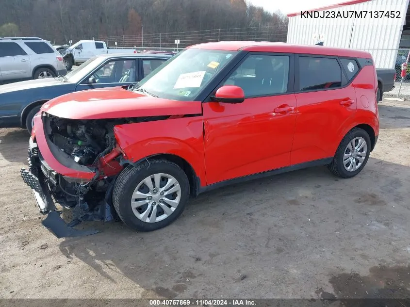 2021 Kia Soul Lx VIN: KNDJ23AU7M7137452 Lot: 40757869