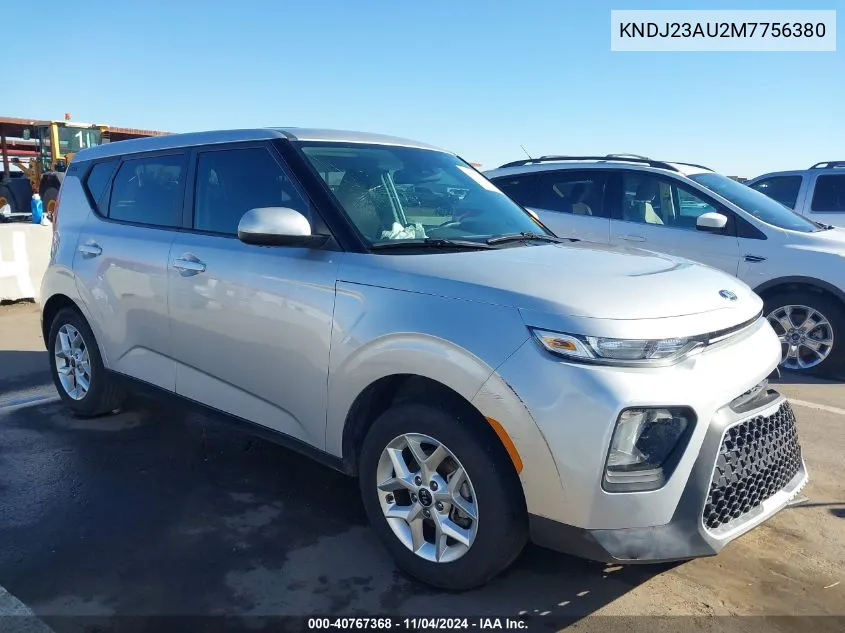 2021 Kia Soul S VIN: KNDJ23AU2M7756380 Lot: 40767368