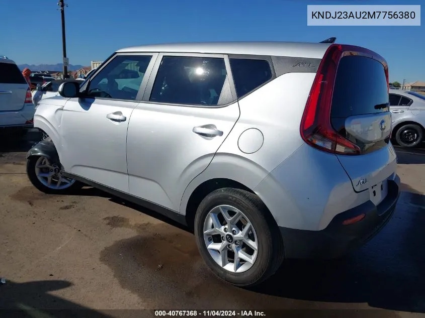 2021 Kia Soul S VIN: KNDJ23AU2M7756380 Lot: 40767368