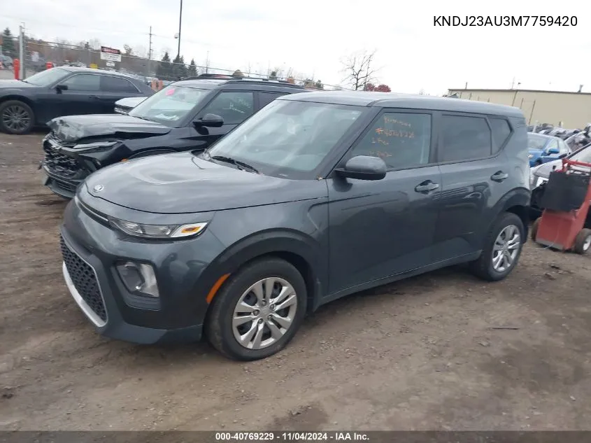 2021 Kia Soul Lx VIN: KNDJ23AU3M7759420 Lot: 40769229