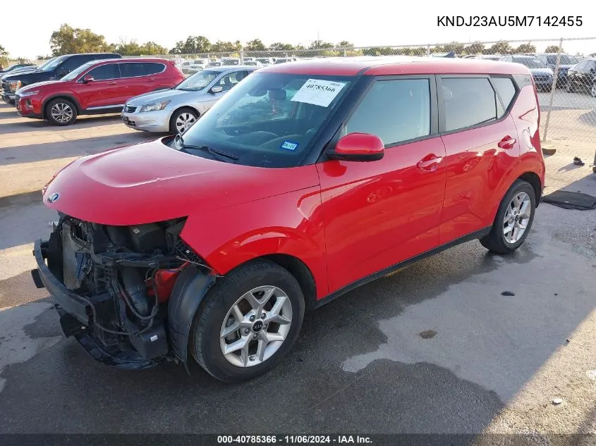 2021 Kia Soul S VIN: KNDJ23AU5M7142455 Lot: 40785366