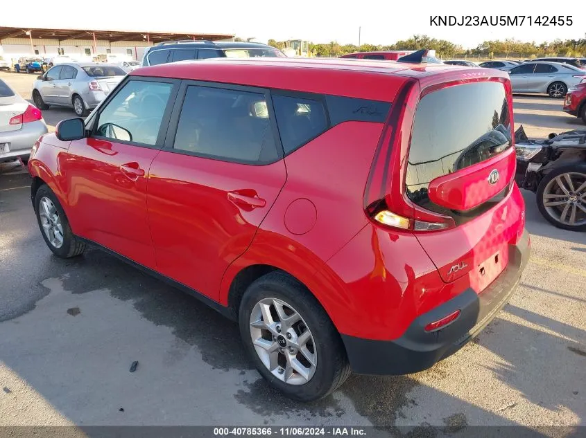 2021 Kia Soul S VIN: KNDJ23AU5M7142455 Lot: 40785366