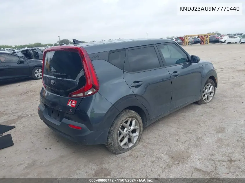 2021 Kia Soul S VIN: KNDJ23AU9M7770440 Lot: 40800772