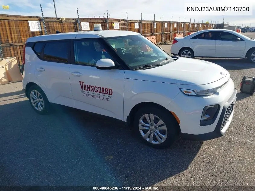 2021 Kia Soul Lx VIN: KNDJ23AU8M7143700 Lot: 40845236