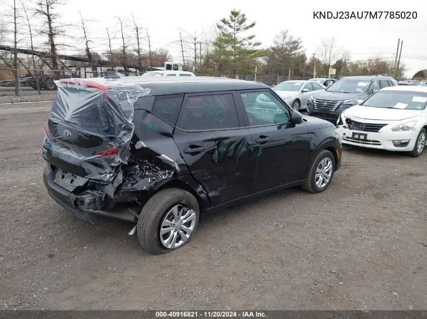 2021 Kia Soul Lx VIN: KNDJ23AU7M7785020 Lot: 40916821