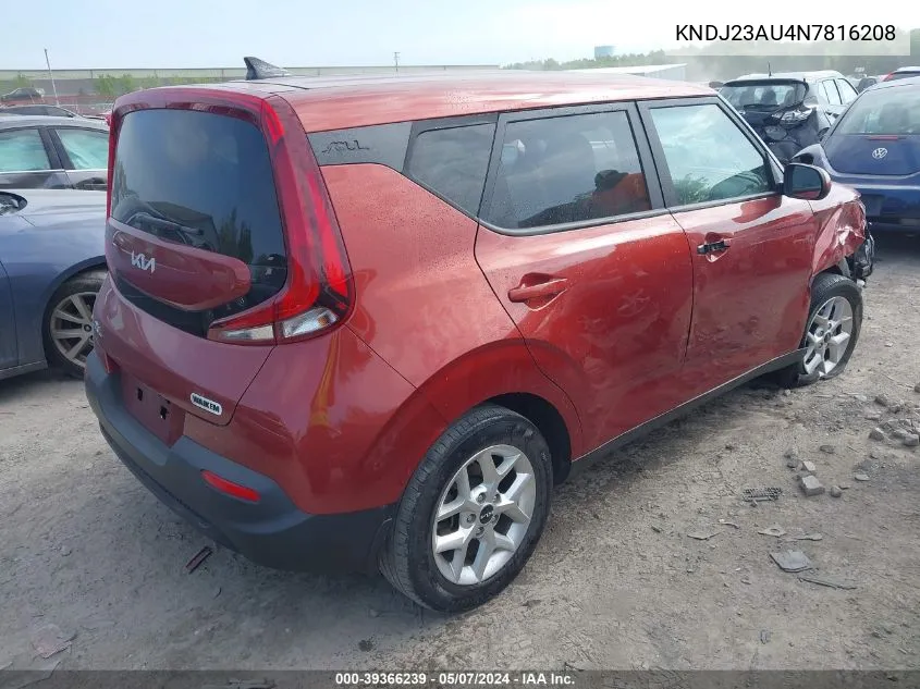 KNDJ23AU4N7816208 2022 Kia Soul Lx