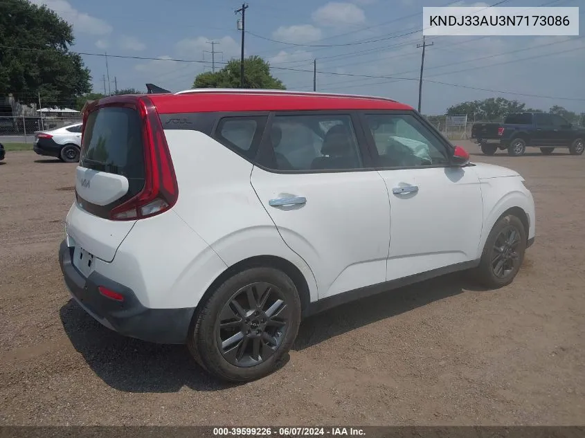 2022 Kia Soul Ex VIN: KNDJ33AU3N7173086 Lot: 39599226