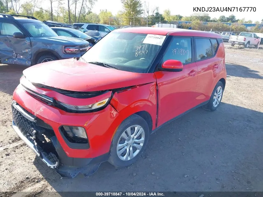 2022 Kia Soul Lx VIN: KNDJ23AU4N7167770 Lot: 39718847