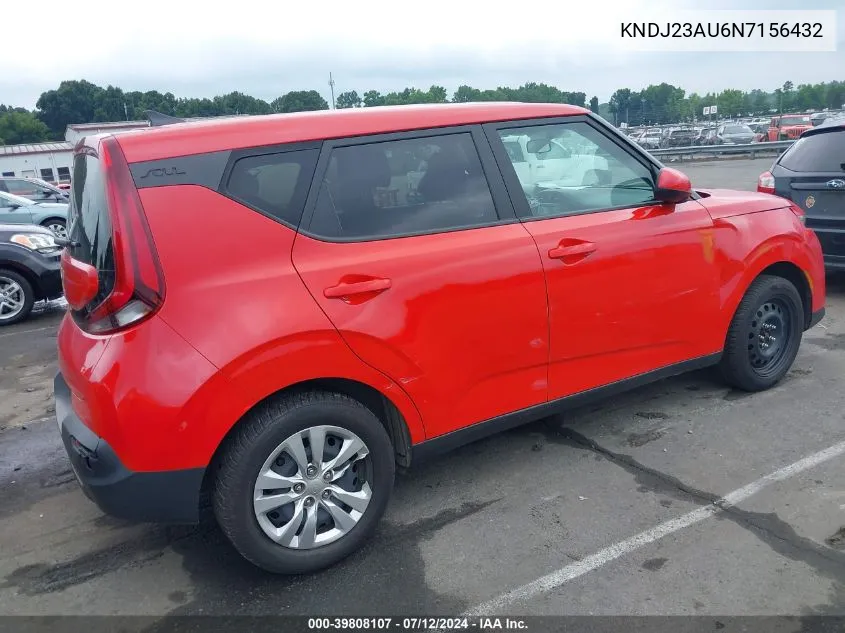 2022 Kia Soul Lx VIN: KNDJ23AU6N7156432 Lot: 39808107