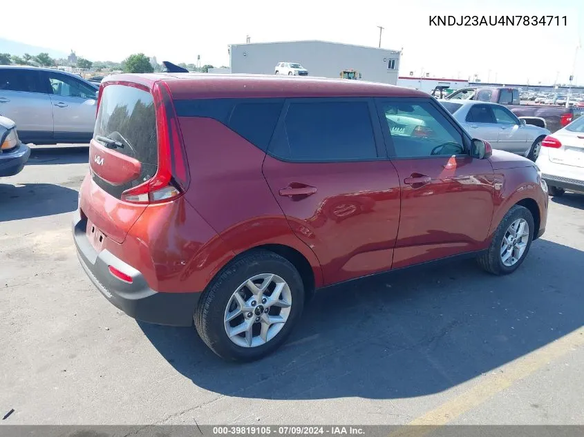 2022 Kia Soul Lx VIN: KNDJ23AU4N7834711 Lot: 39819105