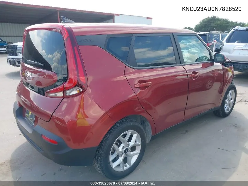 KNDJ23AU0N7828520 2022 Kia Soul Lx