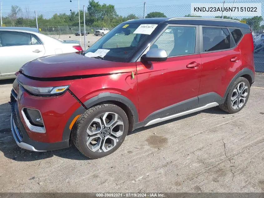 2022 Kia Soul X-Line VIN: KNDJ23AU6N7151022 Lot: 39892071