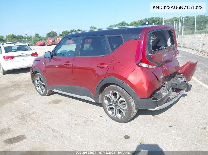 KNDJ23AU6N7151022 2022 Kia Soul X-Line