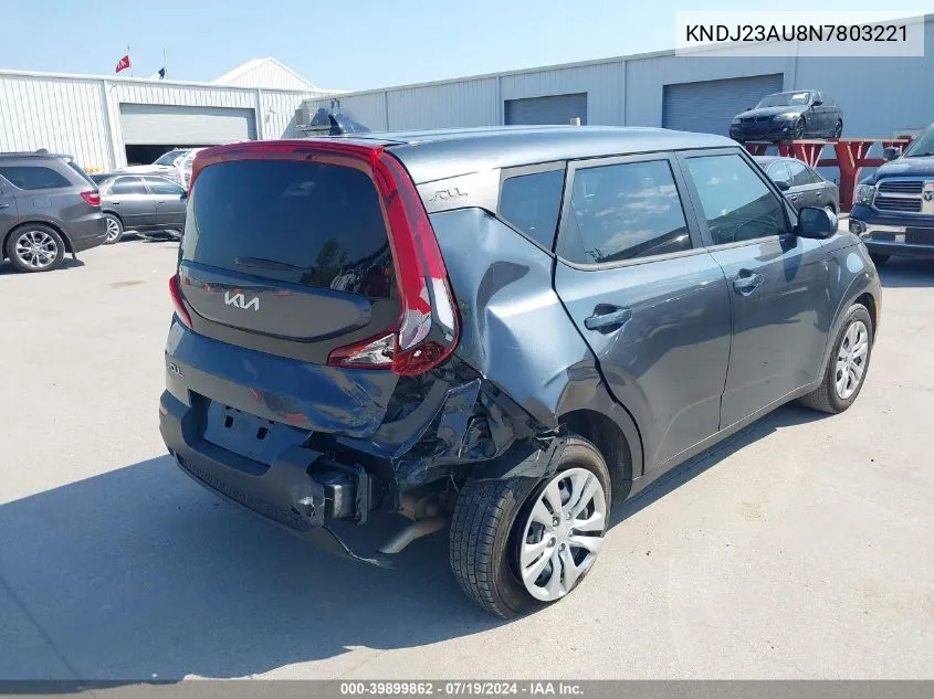 2022 Kia Soul Lx VIN: KNDJ23AU8N7803221 Lot: 39899862