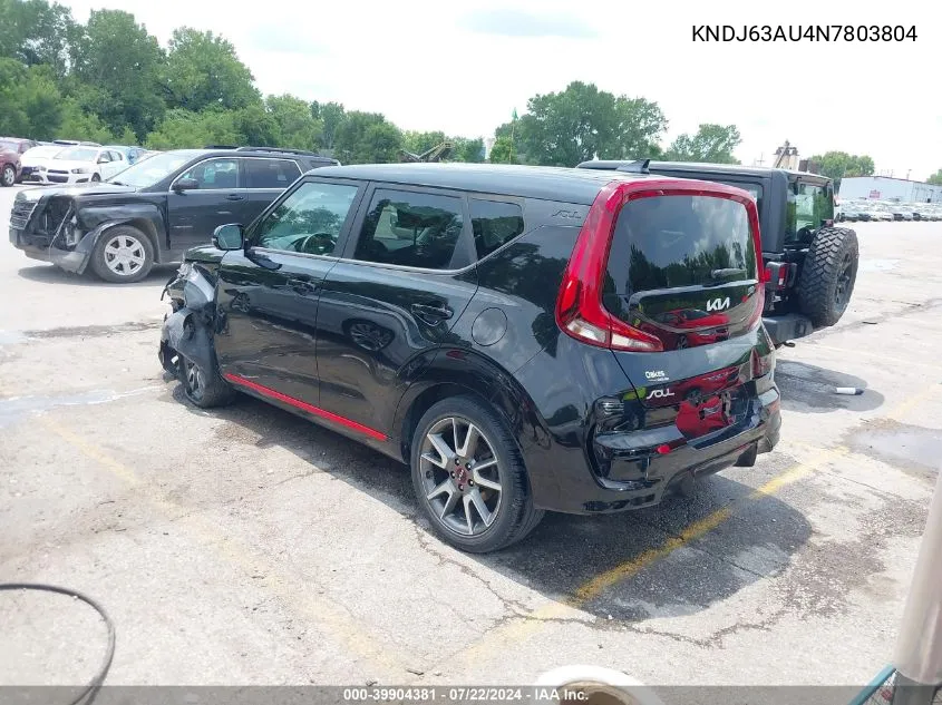 2022 Kia Soul Gt-Line VIN: KNDJ63AU4N7803804 Lot: 39904381