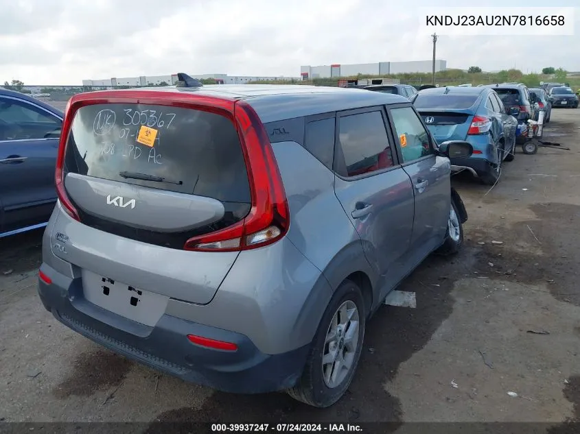 KNDJ23AU2N7816658 2022 Kia Soul Lx