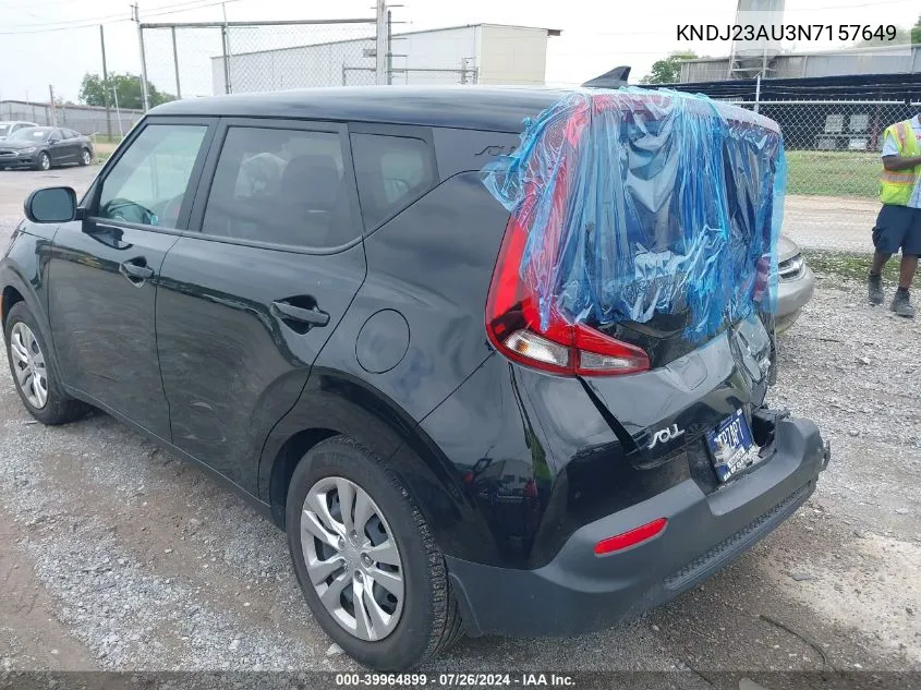 KNDJ23AU3N7157649 2022 Kia Soul Lx