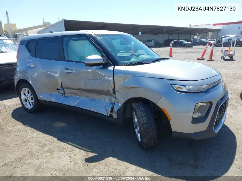 2022 Kia Soul Lx VIN: KNDJ23AU4N7827130 Lot: 40021536