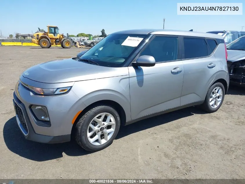 2022 Kia Soul Lx VIN: KNDJ23AU4N7827130 Lot: 40021536