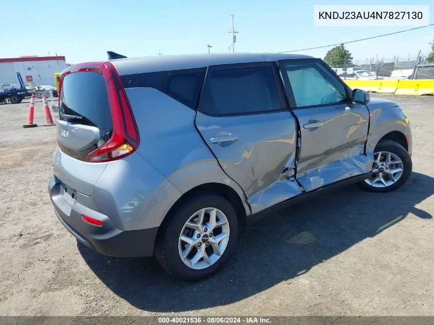 KNDJ23AU4N7827130 2022 Kia Soul Lx