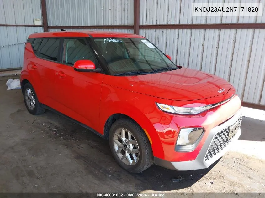 KNDJ23AU2N7171820 2022 Kia Soul Lx