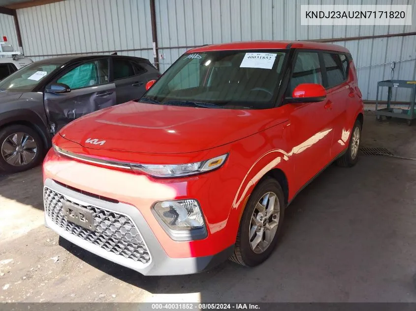 2022 Kia Soul Lx VIN: KNDJ23AU2N7171820 Lot: 40031852