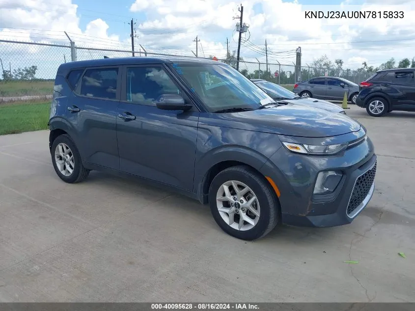 2022 Kia Soul Lx VIN: KNDJ23AU0N7815833 Lot: 40095628