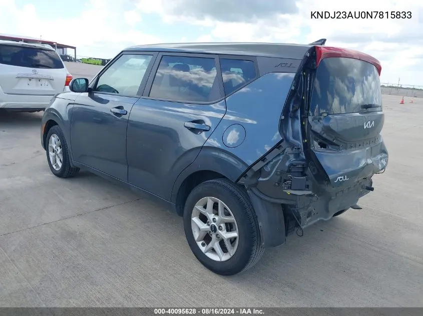 KNDJ23AU0N7815833 2022 Kia Soul Lx