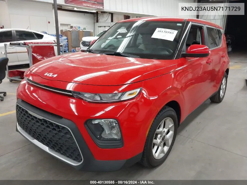 2022 Kia Soul Lx VIN: KNDJ23AU5N7171729 Lot: 40130585