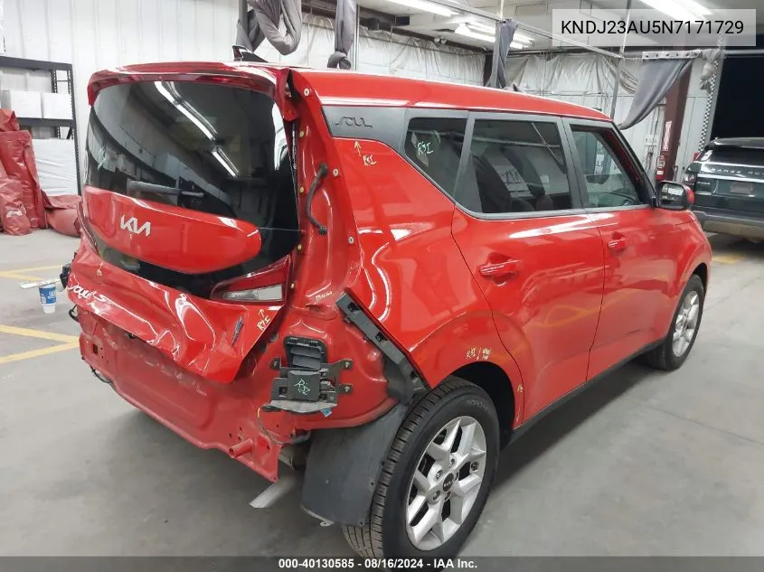 2022 Kia Soul Lx VIN: KNDJ23AU5N7171729 Lot: 40130585