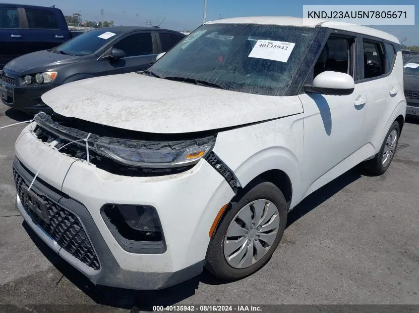 2022 Kia Soul Lx VIN: KNDJ23AU5N7805671 Lot: 40135942