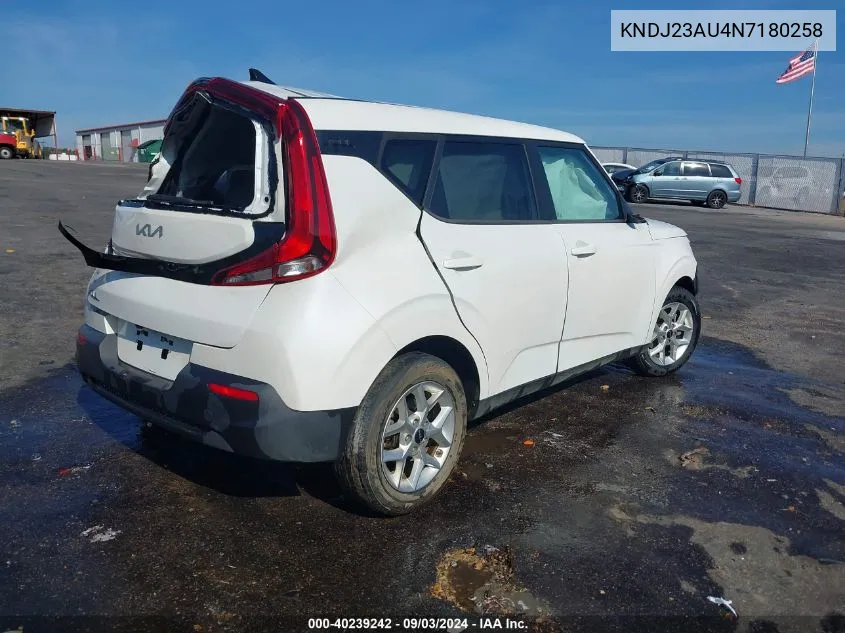 2022 Kia Soul Lx VIN: KNDJ23AU4N7180258 Lot: 40239242