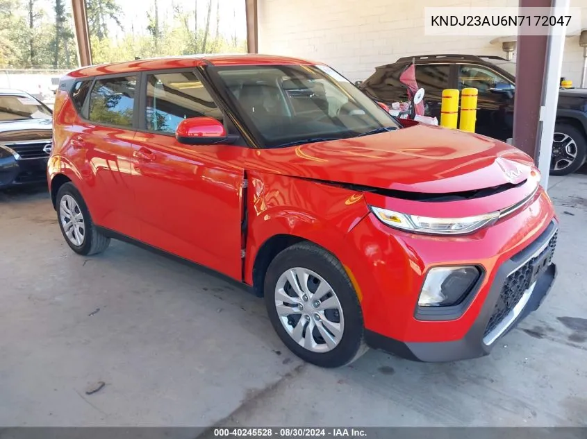 2022 Kia Soul Lx VIN: KNDJ23AU6N7172047 Lot: 40245528