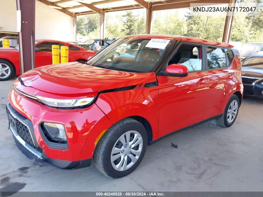 2022 Kia Soul Lx VIN: KNDJ23AU6N7172047 Lot: 40245528