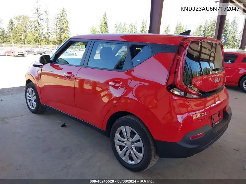 2022 Kia Soul Lx VIN: KNDJ23AU6N7172047 Lot: 40245528