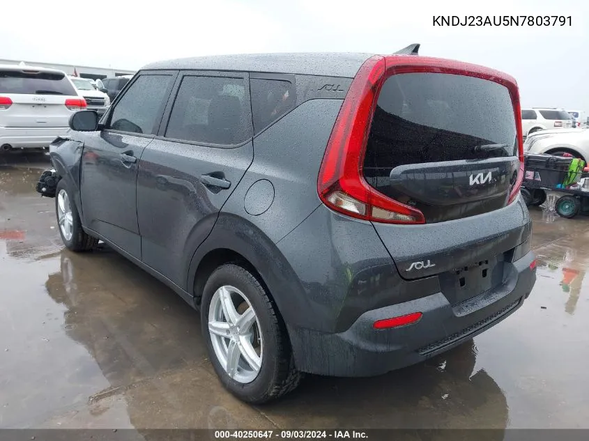 2022 Kia Soul S VIN: KNDJ23AU5N7803791 Lot: 40250647